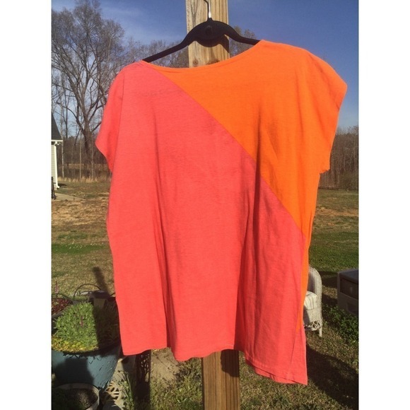 Vtg Mickey & co womens sleeveless shirt L orange red print J.G.Hook Disney - Picture 7 of 12